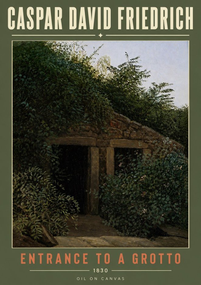 Caspar David Friedrich Entrance to a Grotto No6 - Poster