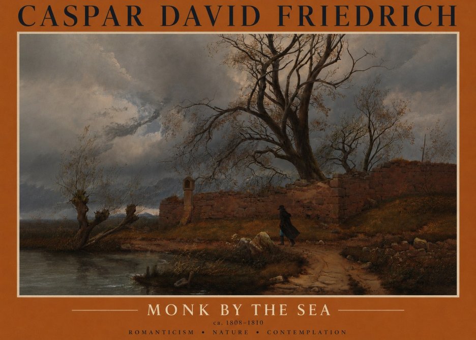 Caspar David Friedrich Autumn Landscape with Ruin No3 - Poster