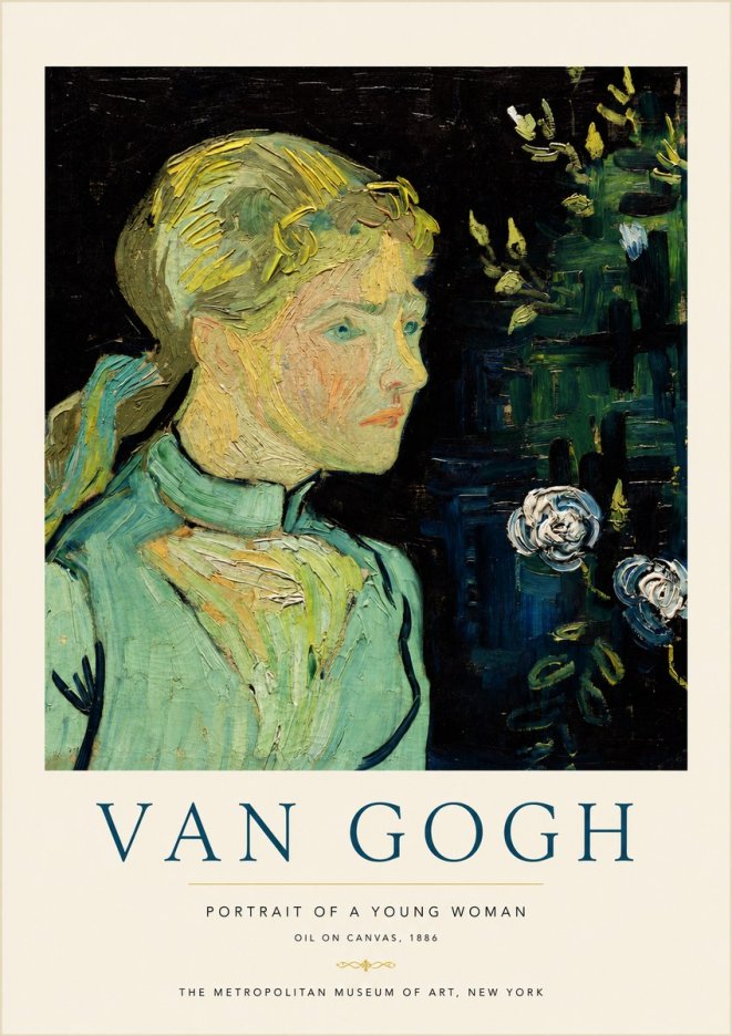 Van Gogh Portrait of a Young Woman No5 - Poster
