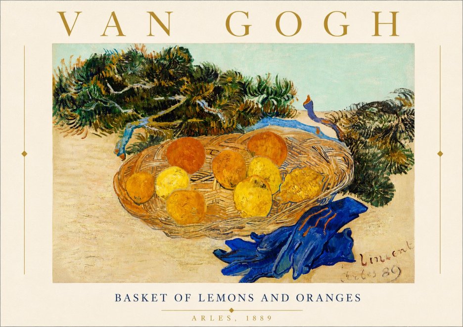 Van Gogh Basket of Lemons and Oranges No6 - Poster