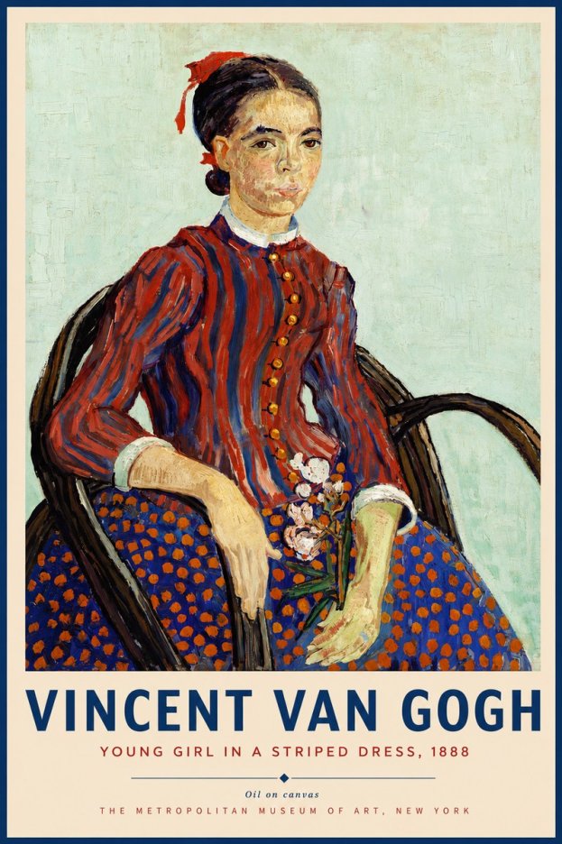 Van Gogh Young Girl in a Striped Dress, 1888 No4 - Poster