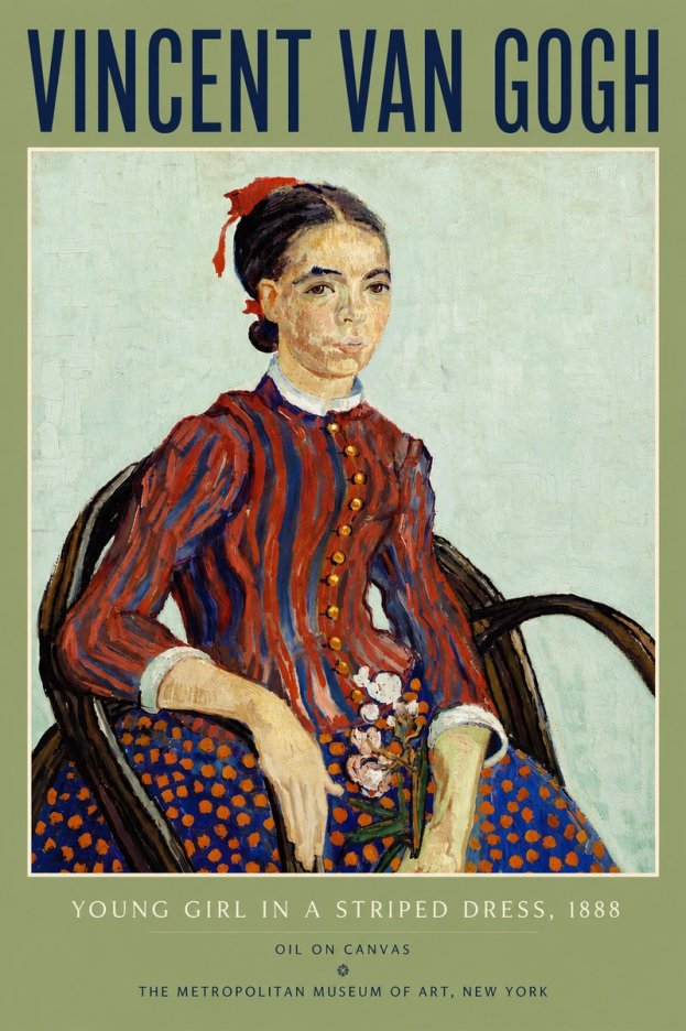 Van Gogh Young Girl in a Striped Dress, 1888 No6 - Poster