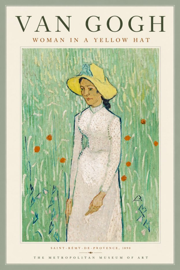 Van Gogh Woman in a Yellow Hat No6 - Poster
