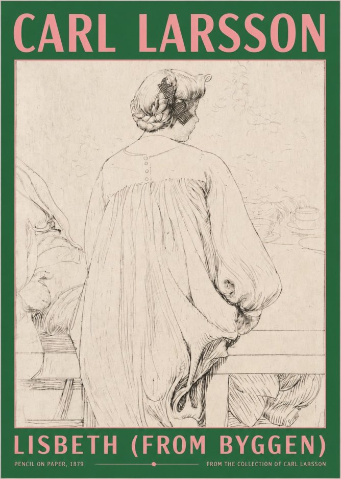 Carl Larsson Lisbeth (from Byggen) No2 - Poster