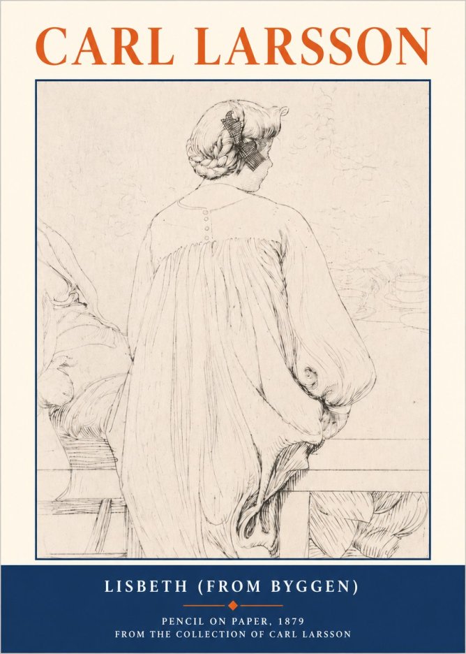Carl Larsson Lisbeth (from Byggen) No3 - Poster