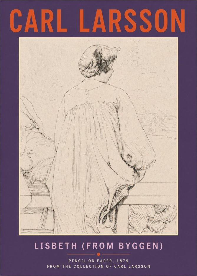 Carl Larsson Lisbeth (from Byggen) No4 - Poster
