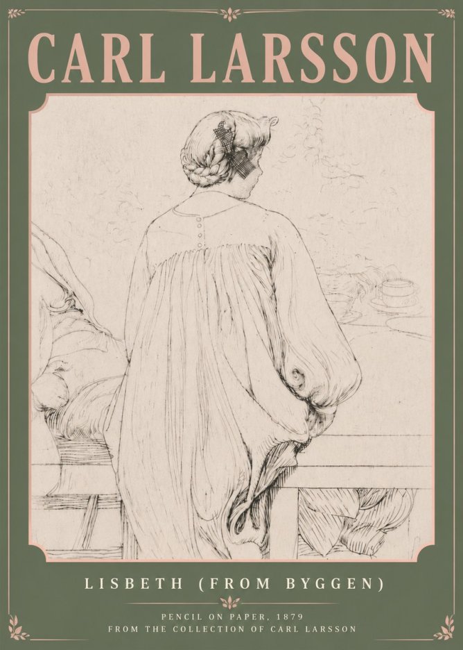 Carl Larsson Lisbeth (from Byggen) No5 - Poster