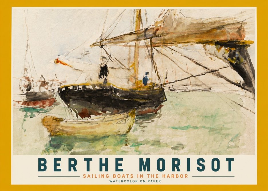 Berthe Morisot Sailing Boats in the Harbor No6 - Poster