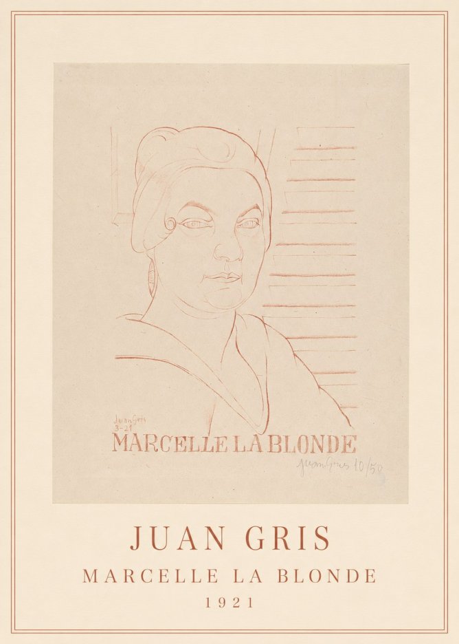 Juan Gris Marcelle La Blonde No1 - Poster