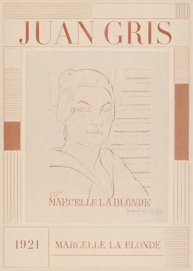 Juan Gris Marcelle La Blonde No5 - Poster