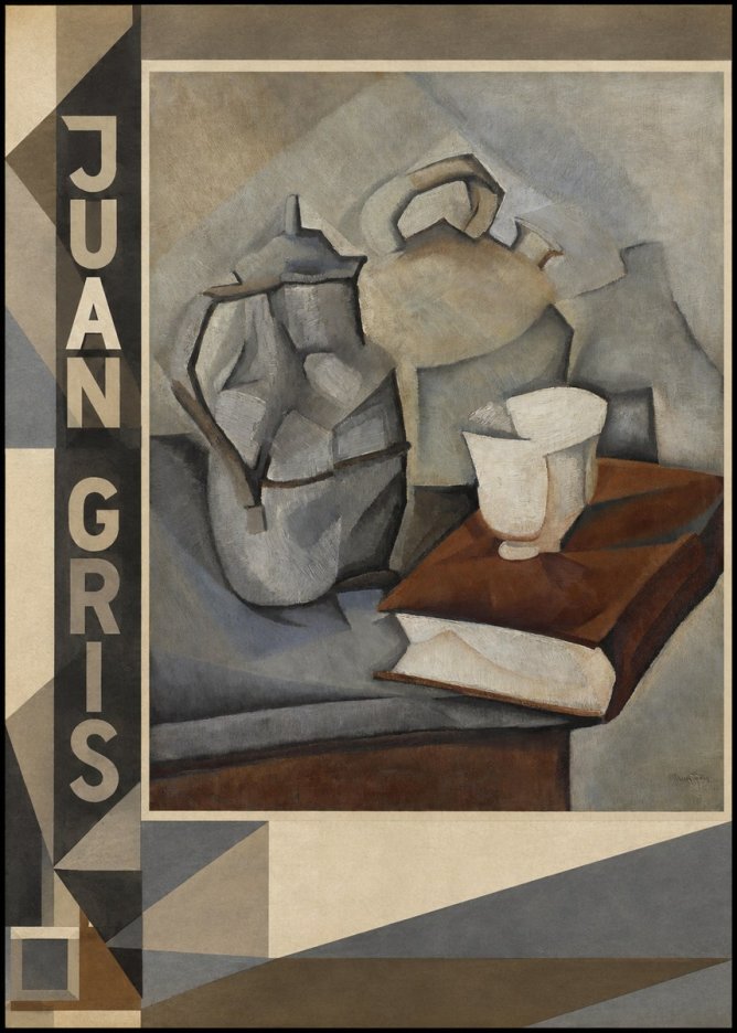 Juan Gris Still Life with Book and Vessels No2 - Poster
