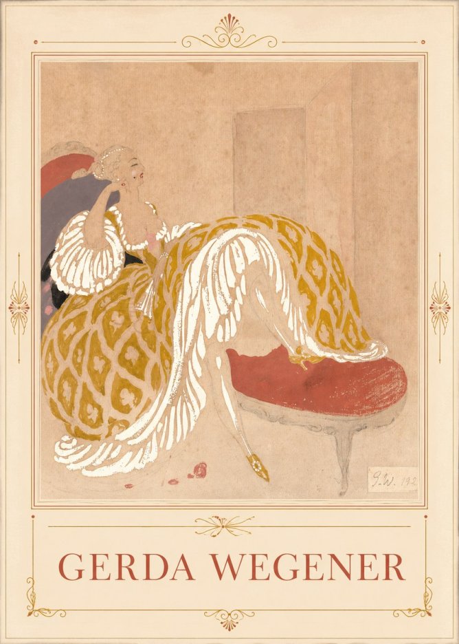 Gerda Wegener Woman in Yellow Dress No5 - Poster