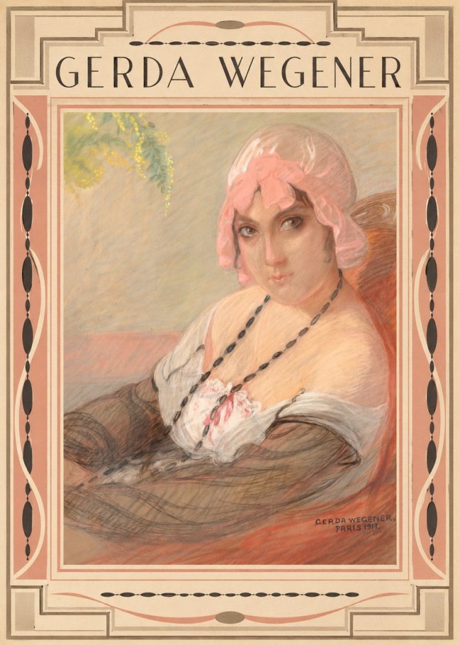 Gerda Wegener Woman in a Pink Bonnet No3 - Poster