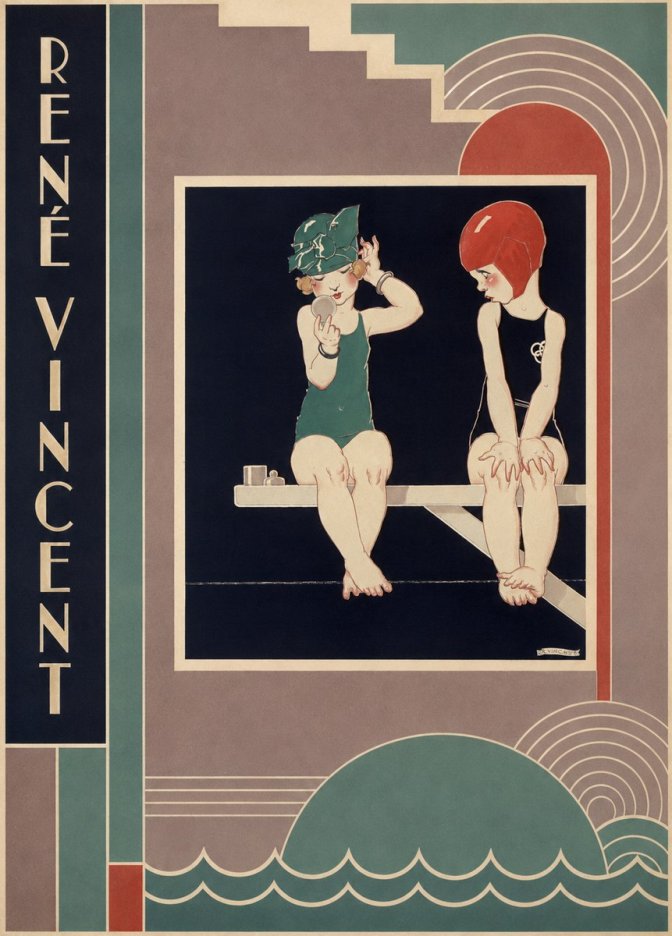 René Vincent At the Poolside No2 - Poster