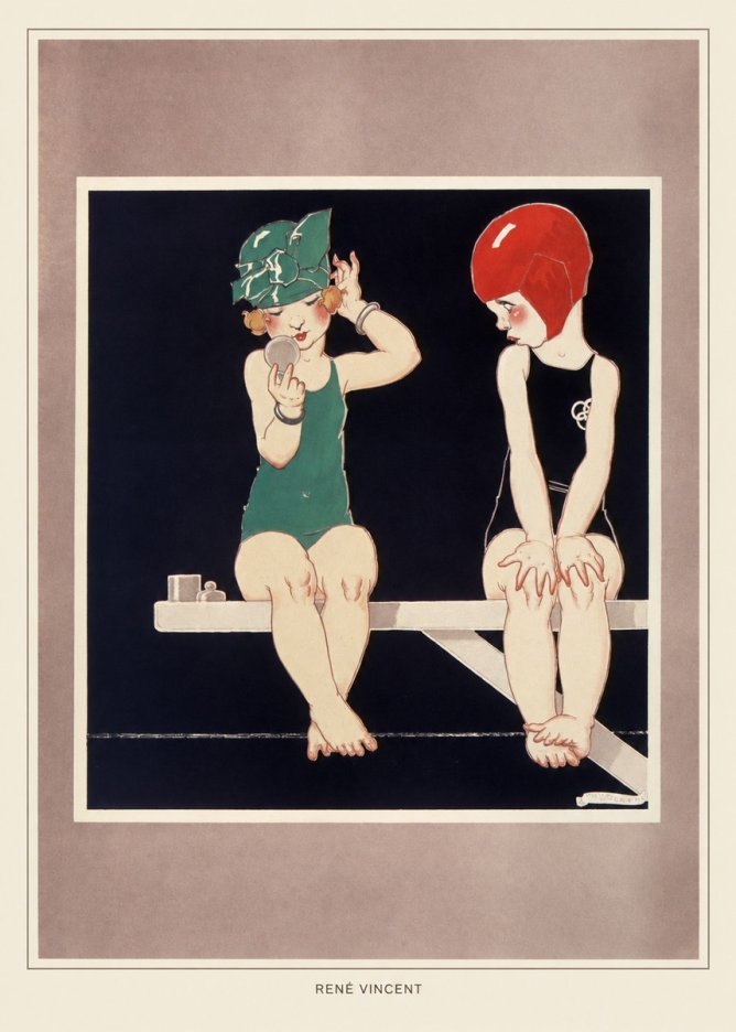 René Vincent At the Poolside No4 - Poster