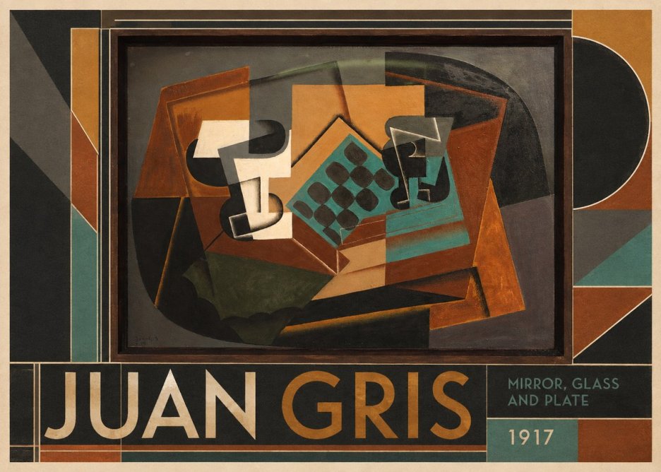Juan Gris Mirror, Glass and Plate No1 - Poster