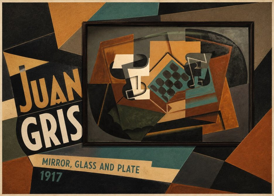 Juan Gris Mirror, Glass and Plate No3 - Poster