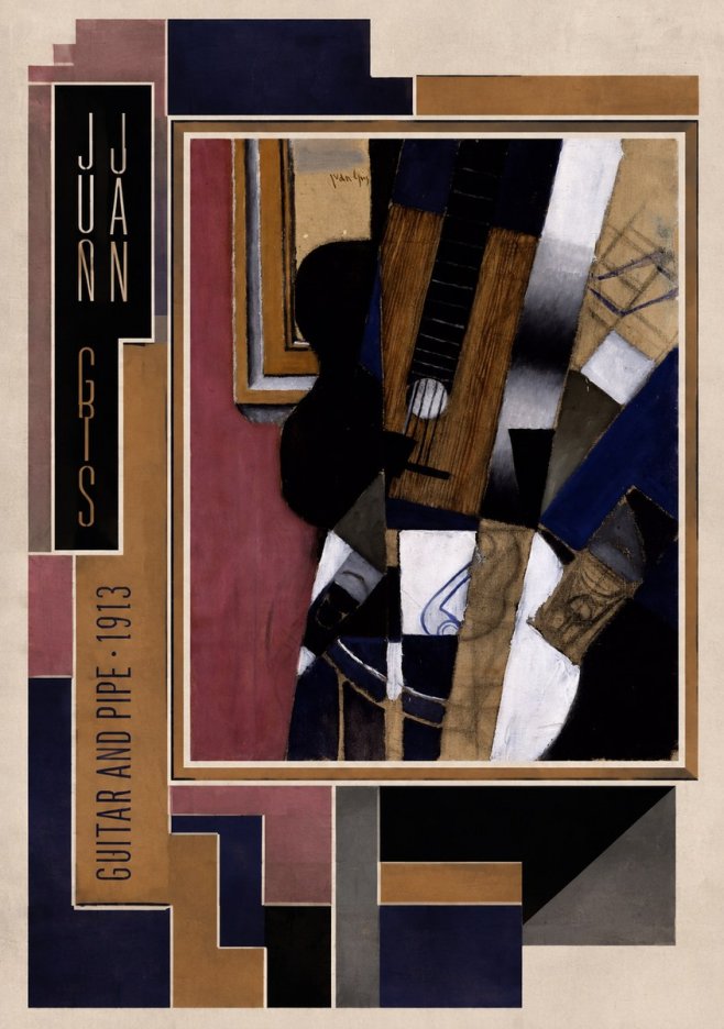 Juan Gris Guitar and Pipe II No2 - Poster