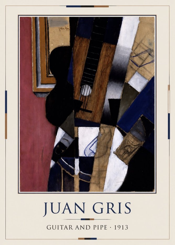 Juan Gris Guitar and Pipe II No3 - Poster