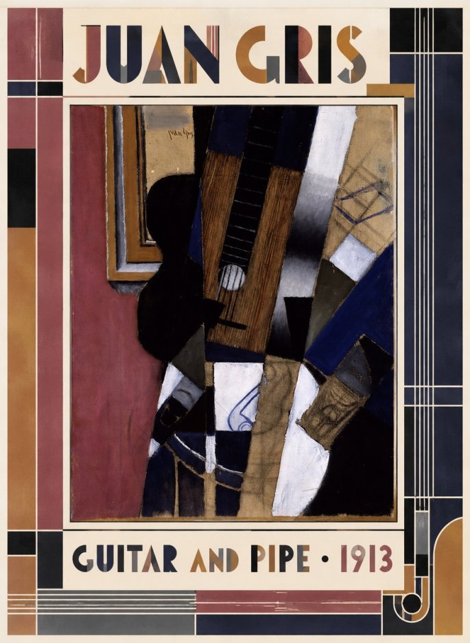 Juan Gris Guitar and Pipe II No5 - Poster