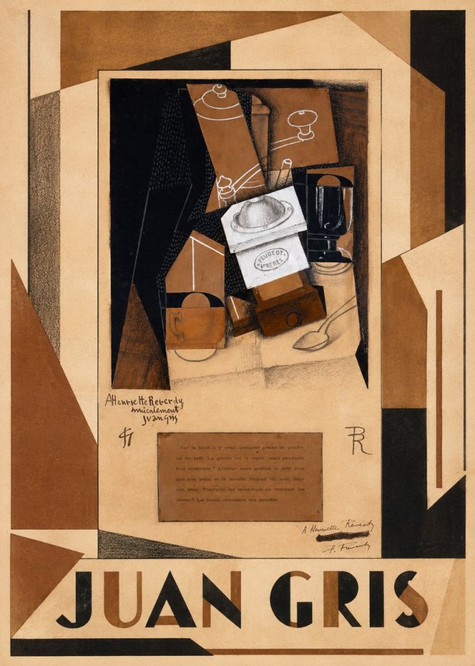 Juan Gris Still Life with Coffee Grinder II No1 - Poster