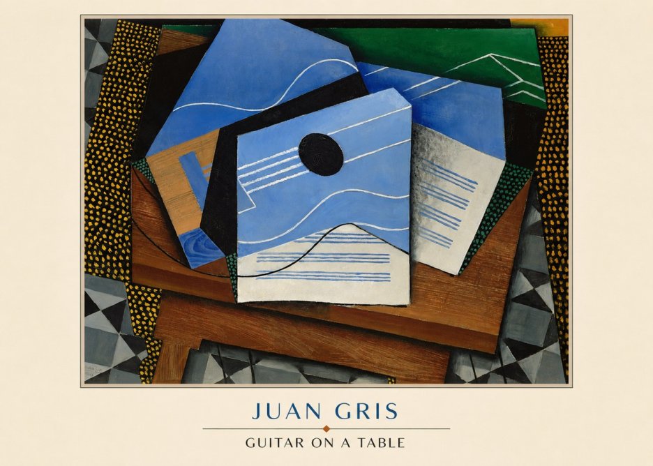 Juan Gris Guitar on a Table No3 - Poster