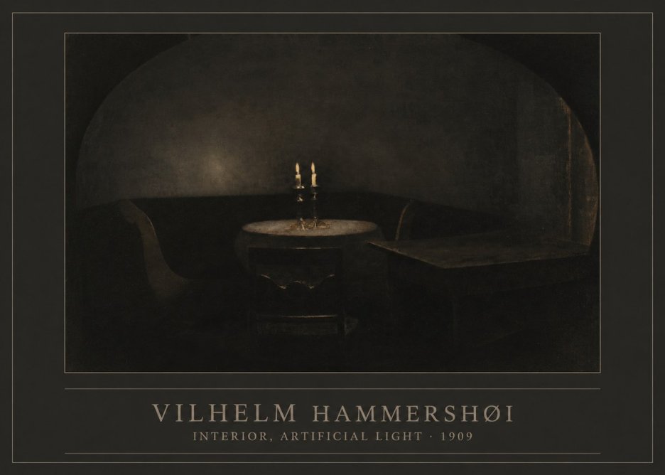 Vilhelm Hammershøi Interior, Artificial Light No1 - Poster