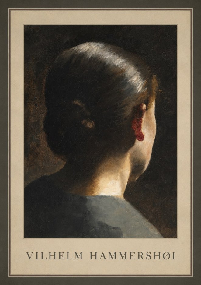 Vilhelm Hammershøi Woman Seen from Behind No3 - Poster