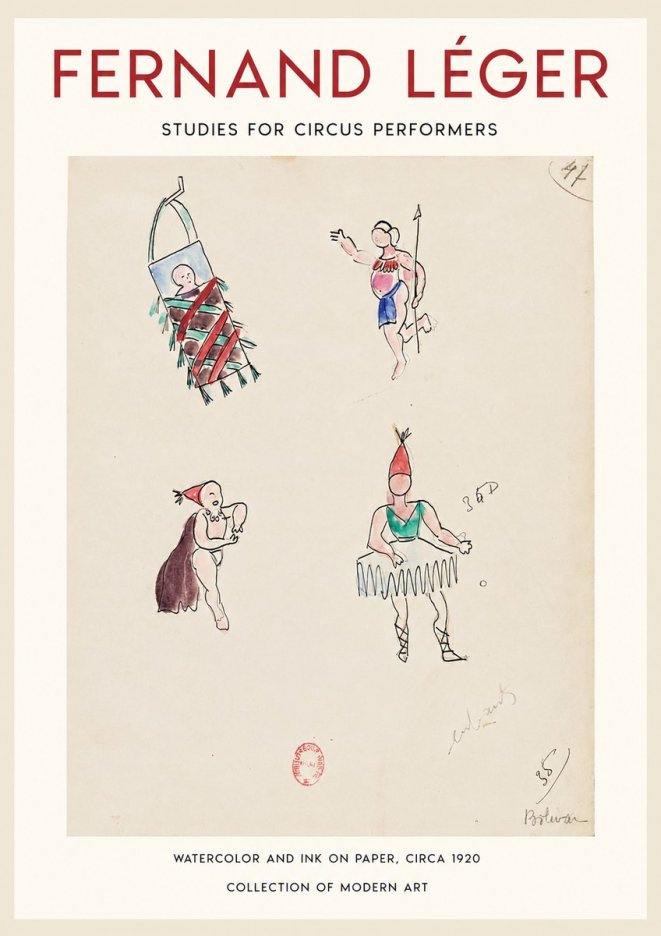 Fernand Léger Studies for Circus Performers No1 - Poster