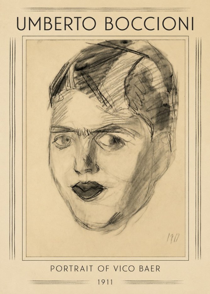 Umberto Boccioni Portrait of Vico Baer No1 - Poster