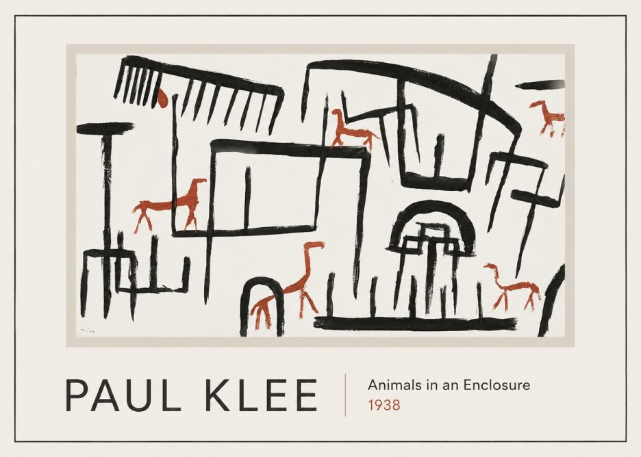 Paul Klee Animals in an Enclosure No1 - Poster