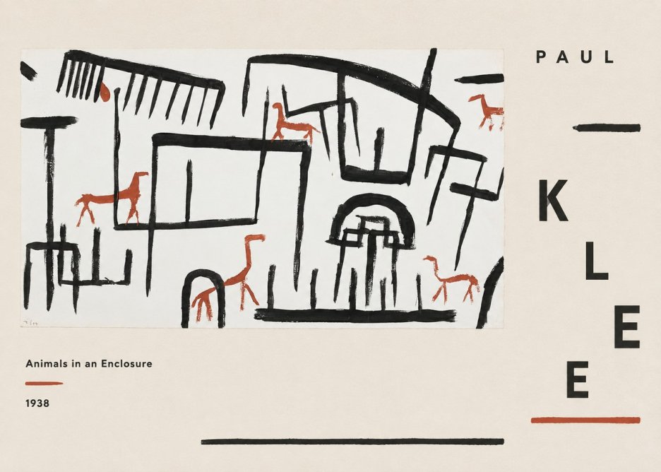 Paul Klee Animals in an Enclosure No6 - Poster