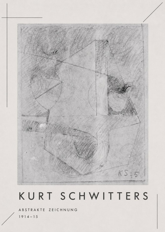 Kurt Schwitters Abstrakte Zeichnung No1 - Poster