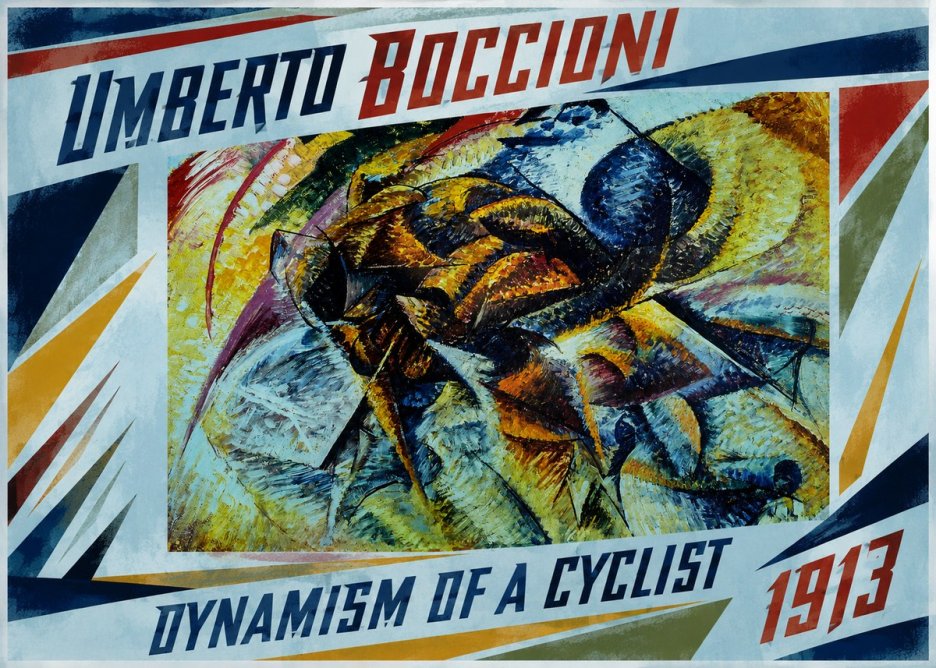 Umberto Boccioni Dynamism of a Cyclist II No1 - Poster