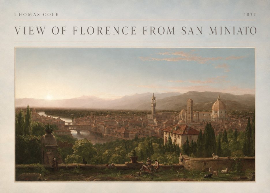 Thomas Cole View of Florence from San Miniato No4 - Poster