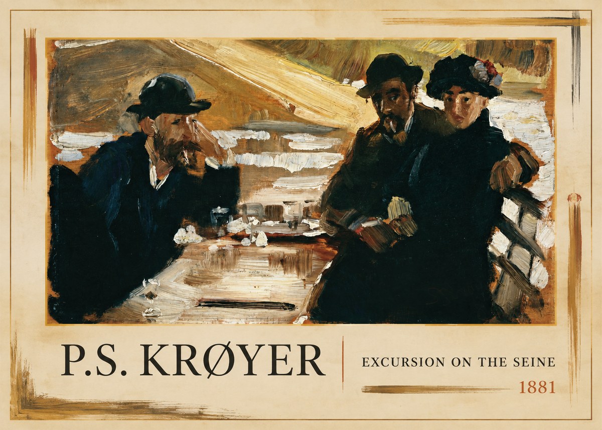 P.S. Krøyer Excursion on the Seine No1 - Poster