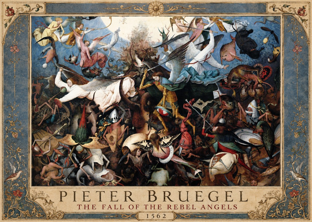 Pieter Bruegel The Fall of the Rebel Angels I No1 - Poster