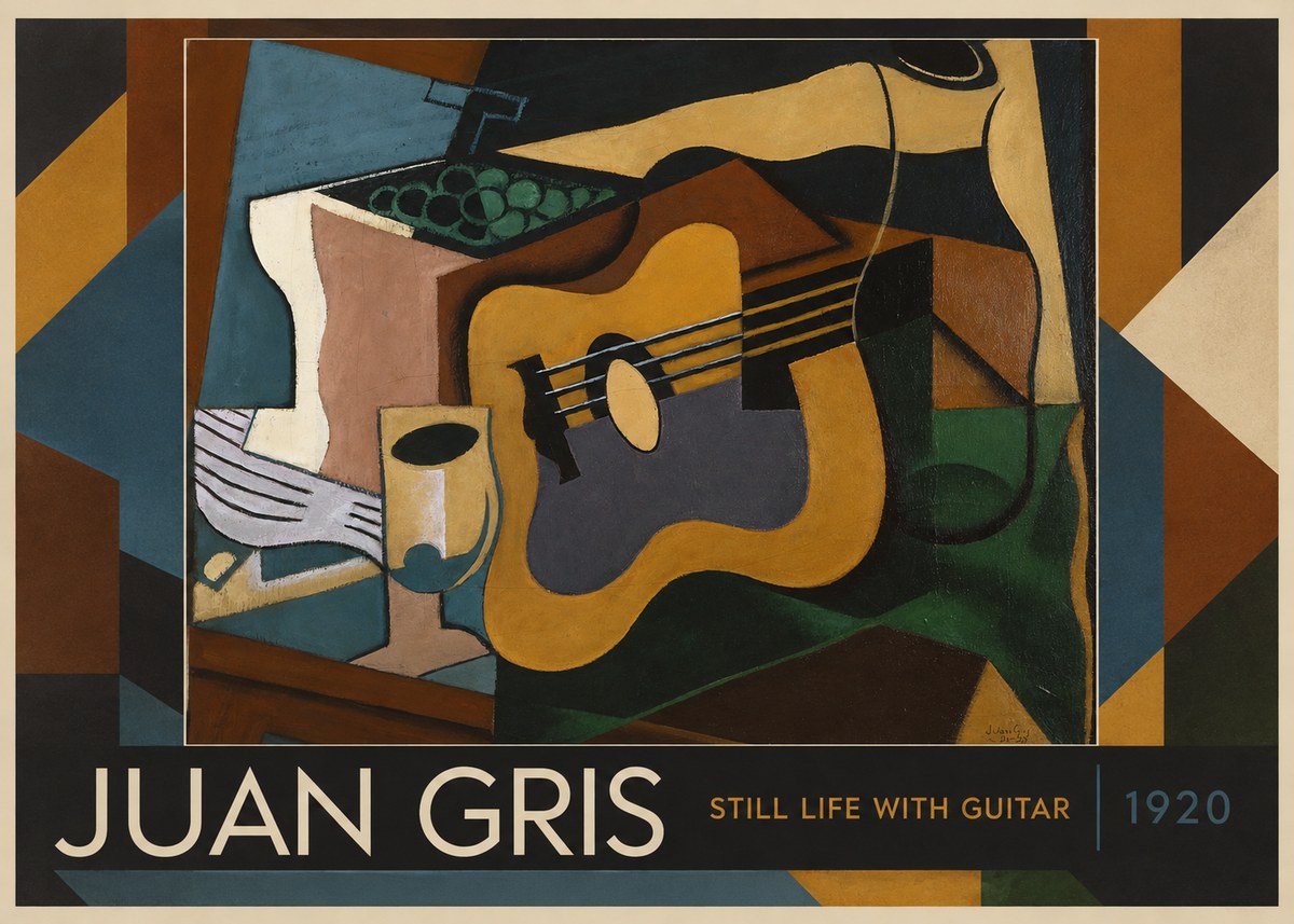 Juan Gris Still Life with Guitar No1 - Poster