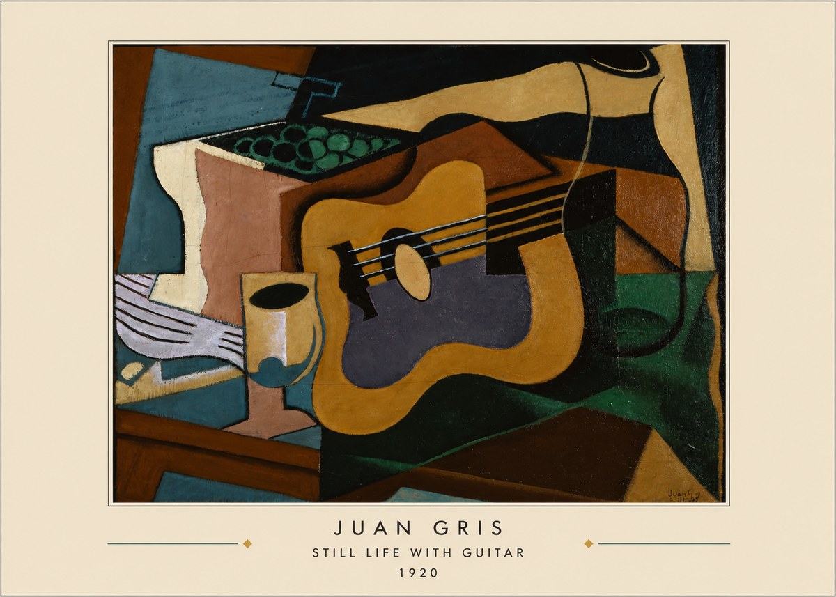 Juan Gris Still Life with Guitar No4 - Poster