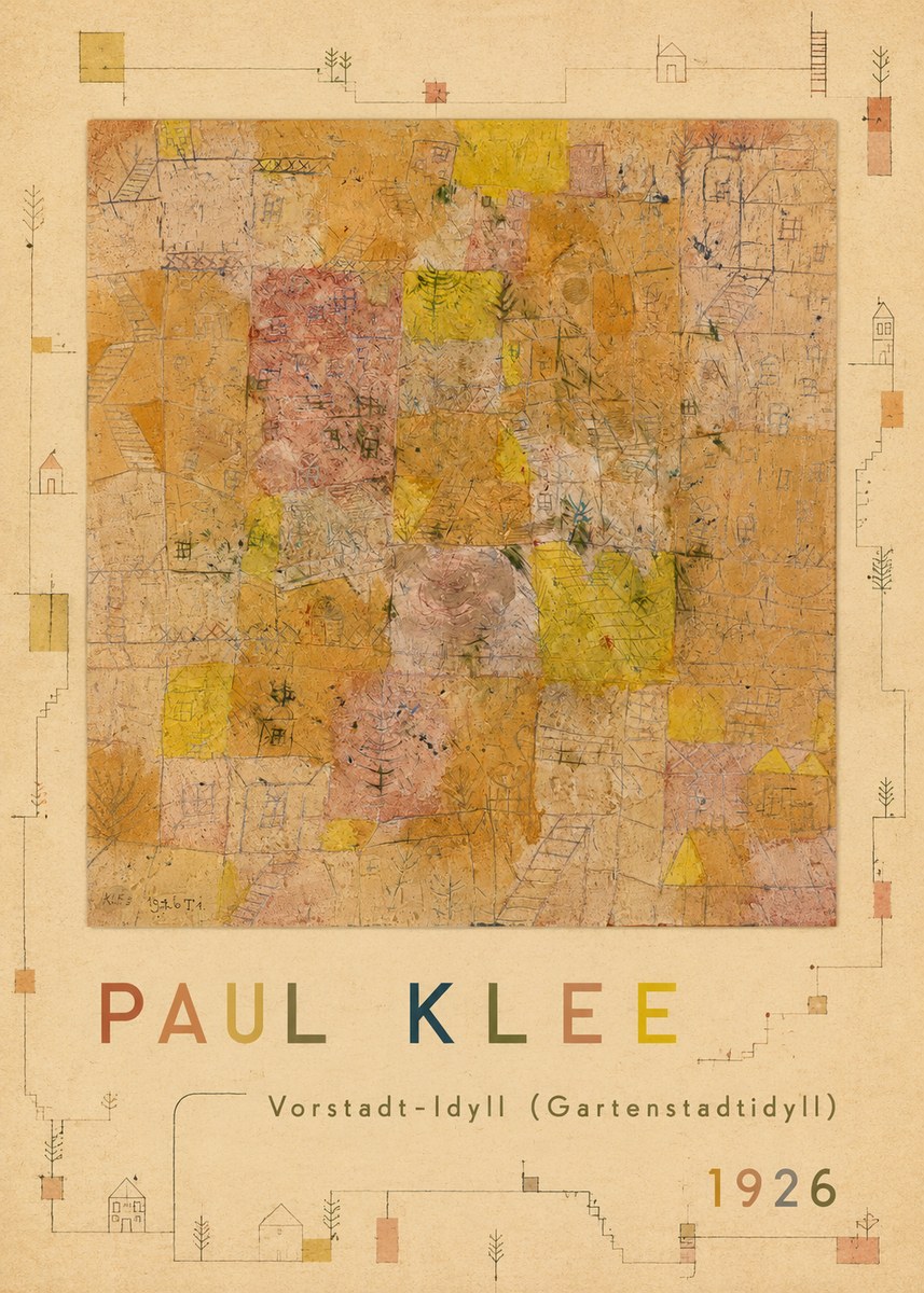 Paul Klee Vorstadt-idyll (Gartenstadtidyll) No6 - Poster