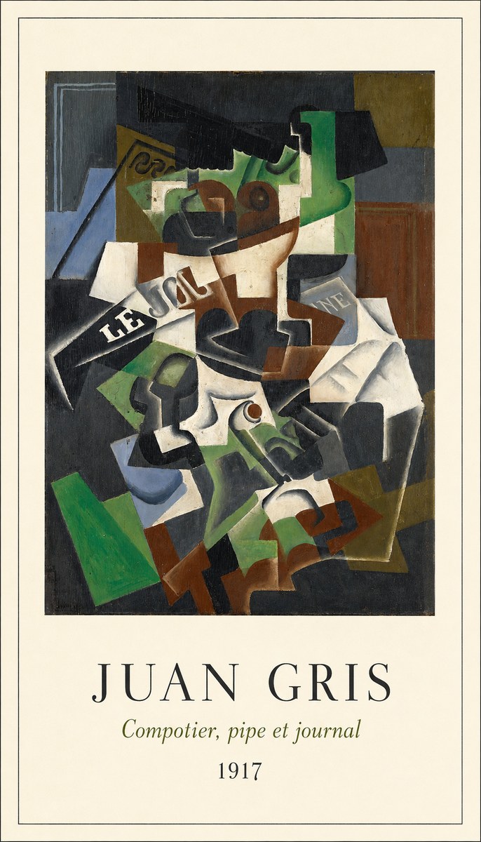 Juan Gris Compotier, Pipe Et Journal No4 - Poster