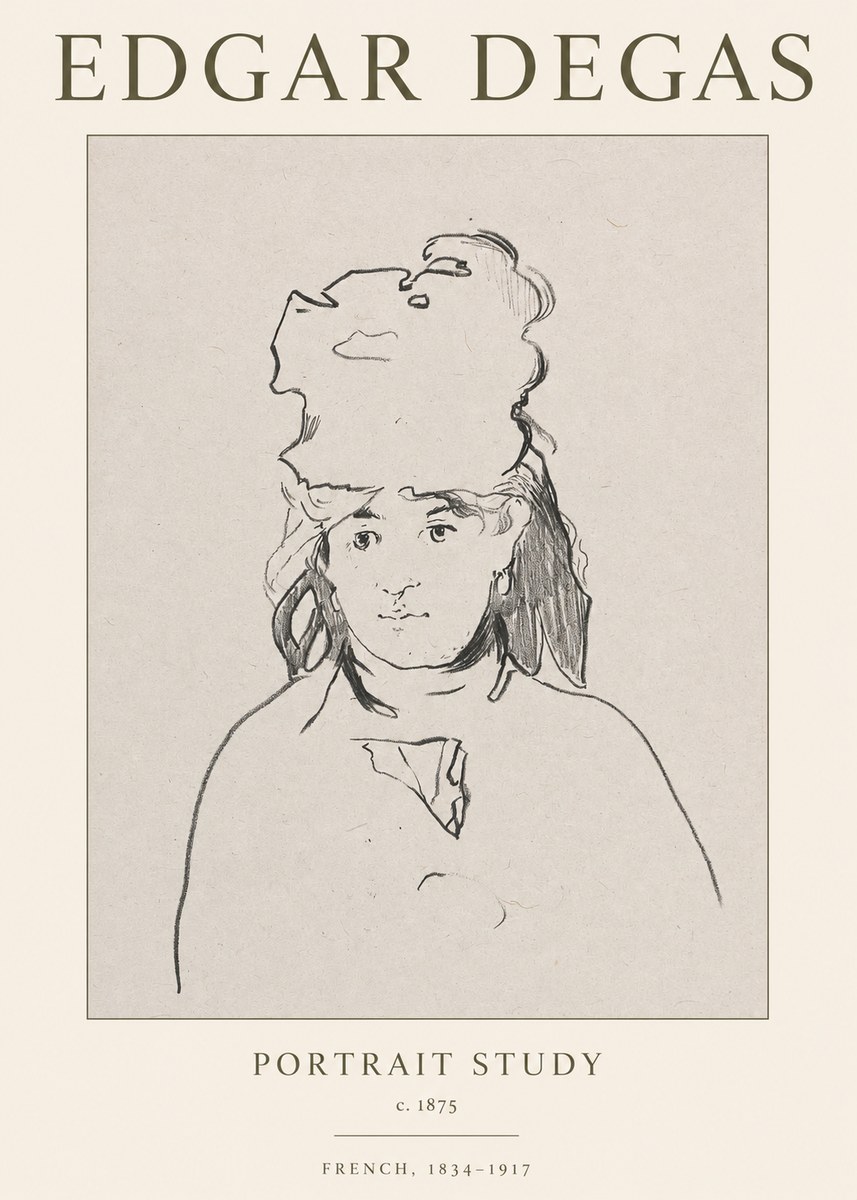 Edgar Degas Portrait Study No1 - Poster