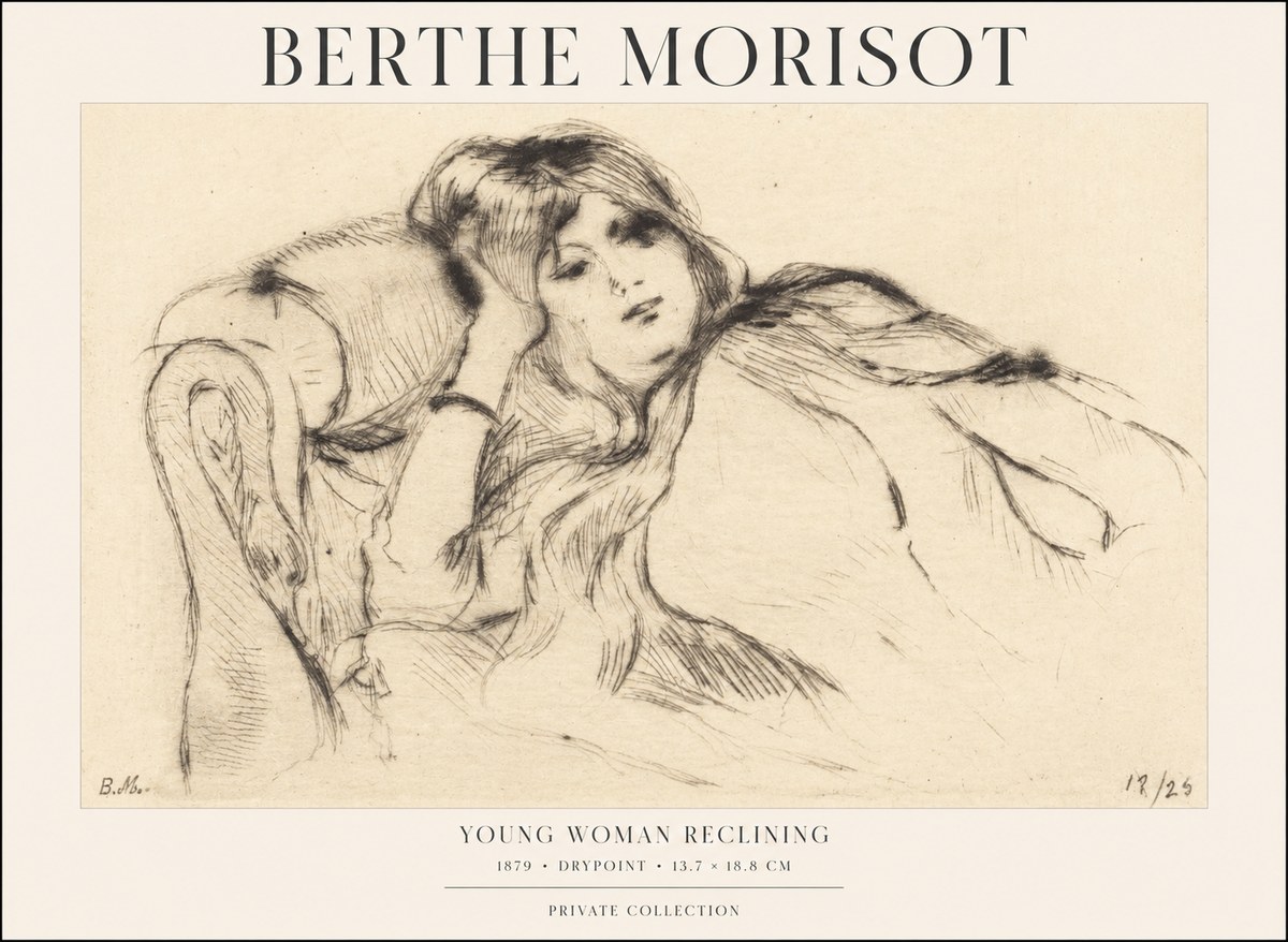 Berthe Morisot Young Woman Reclining II No1 - Poster