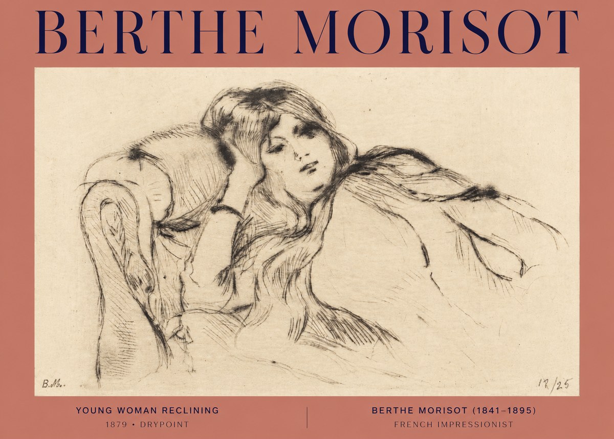 Berthe Morisot Young Woman Reclining II No2 - Poster