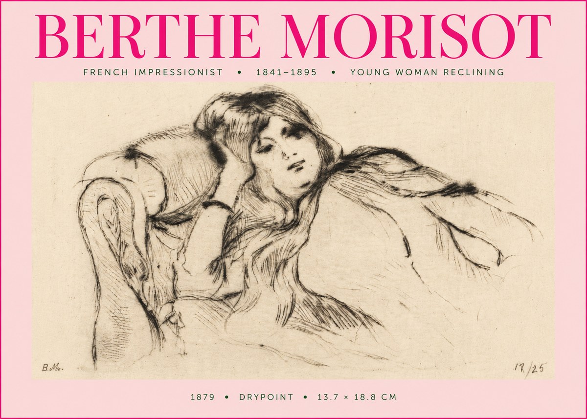 Berthe Morisot Young Woman Reclining II No5 - Poster