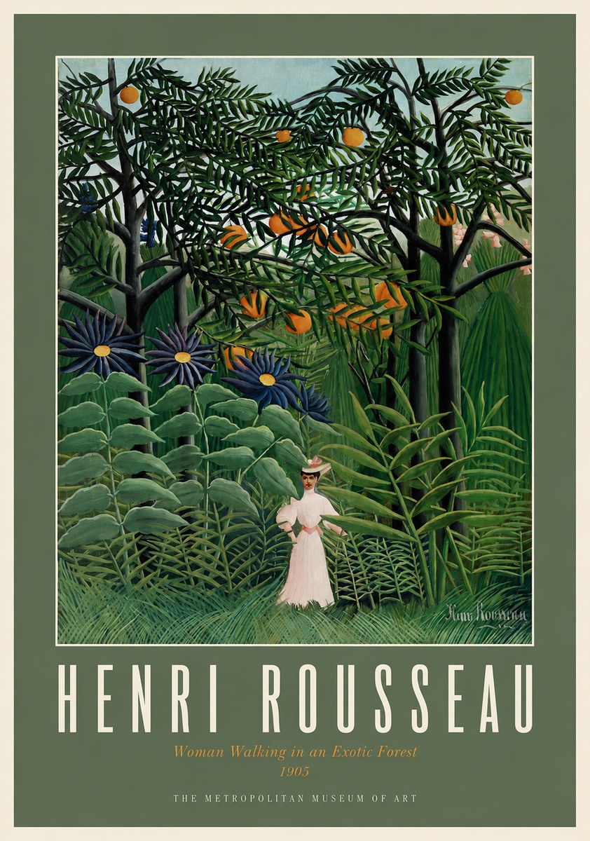 Rousseau Woman Walking in an Exotic Forest No2 - Poster
