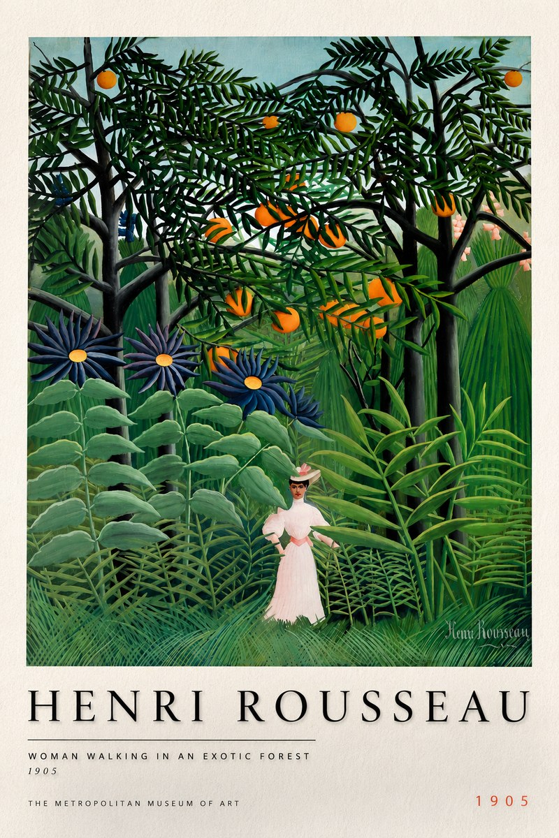 Rousseau Woman Walking in an Exotic Forest No6 - Poster
