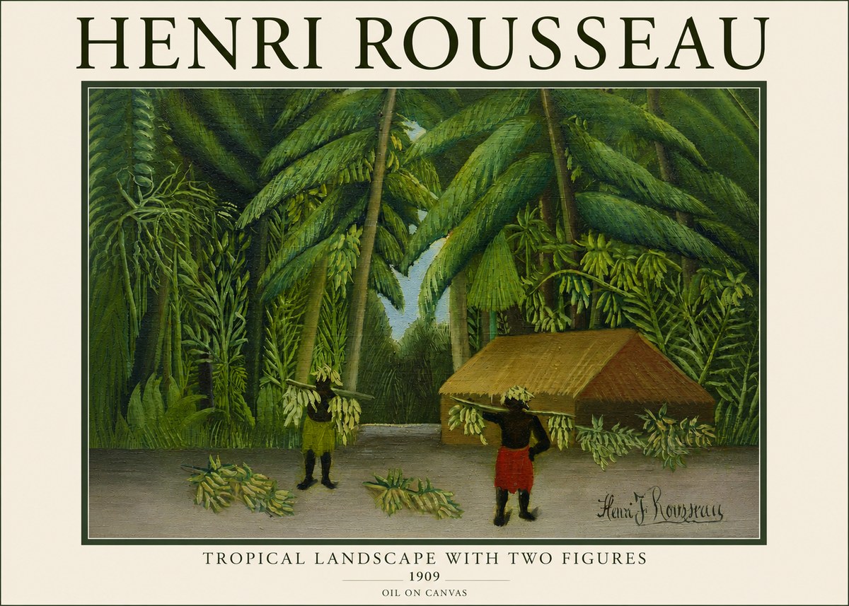 Rousseau Tropical Landscape with Two Figures No3 - Poster