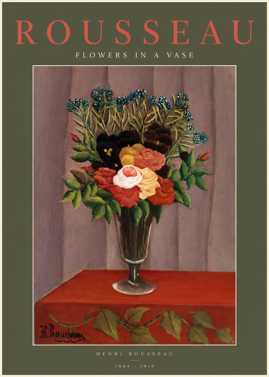 Rousseau Flowers in a Vase No2 - Poster