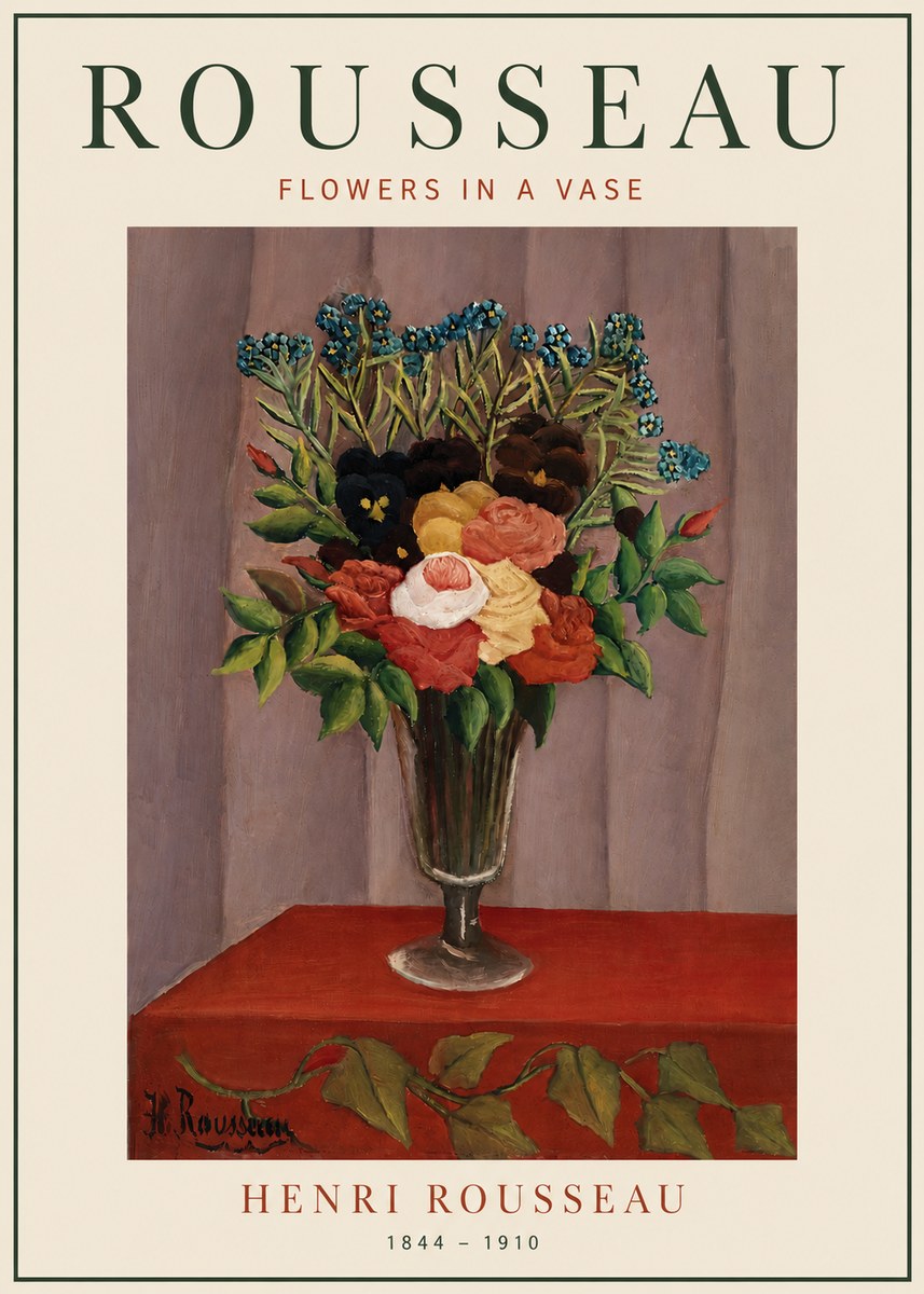Rousseau Flowers in a Vase No4 - Poster